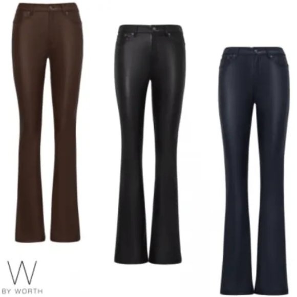 W by Worth Caramel Faux Leather Memphis Pant 14 - Picture 7 of 7